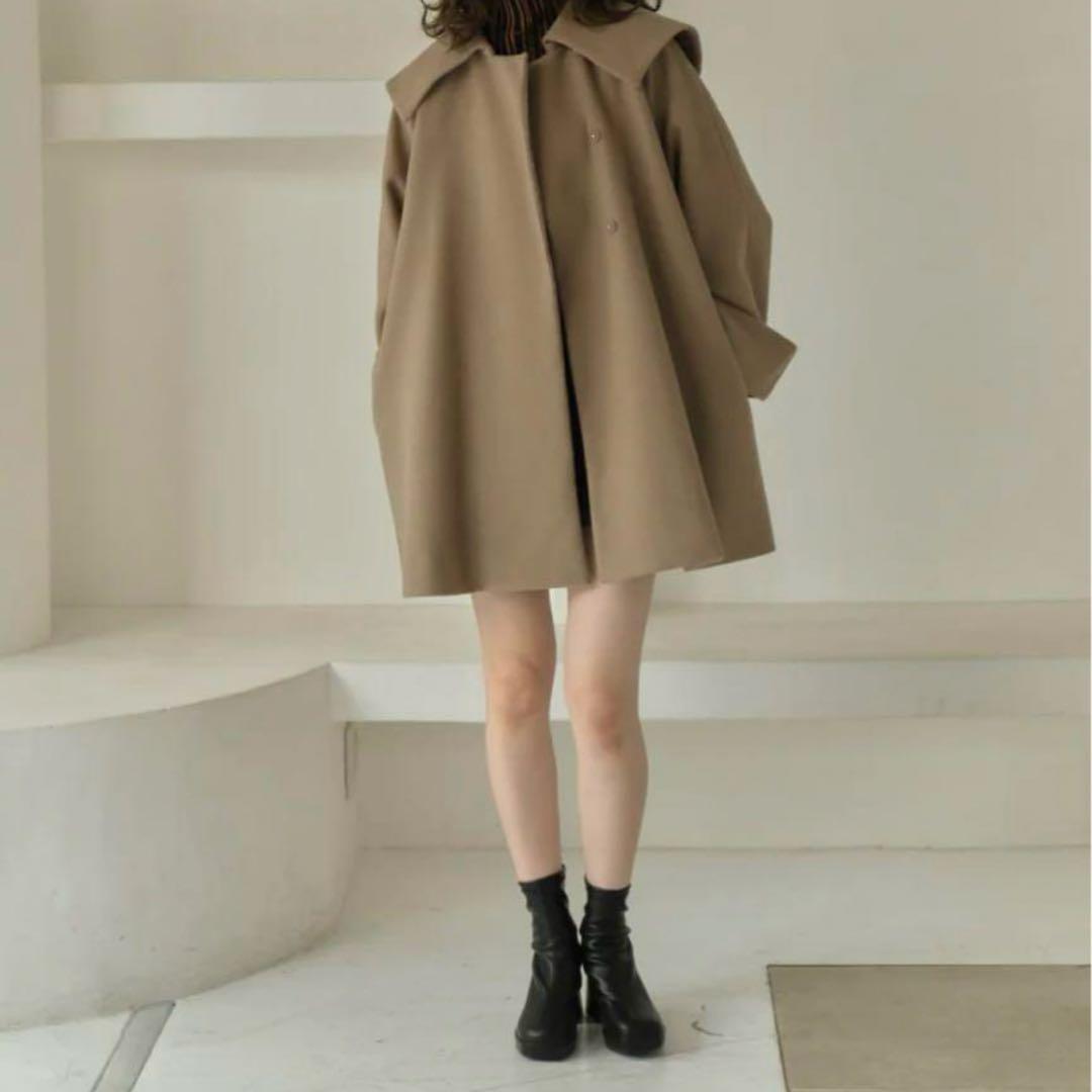 【新品】　eaphi big collar middle coat brown