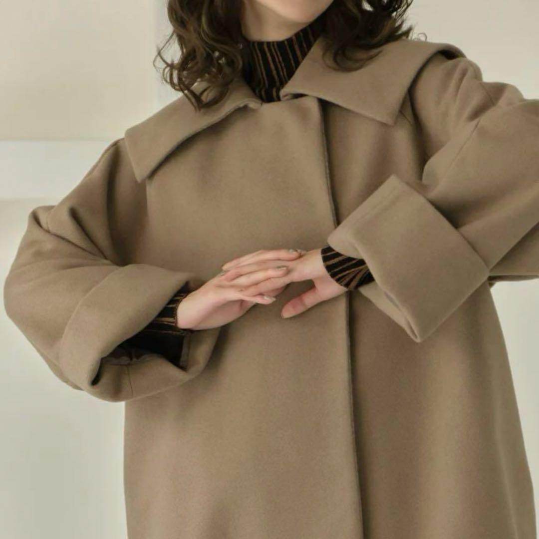 【新品】　eaphi big collar middle coat brown