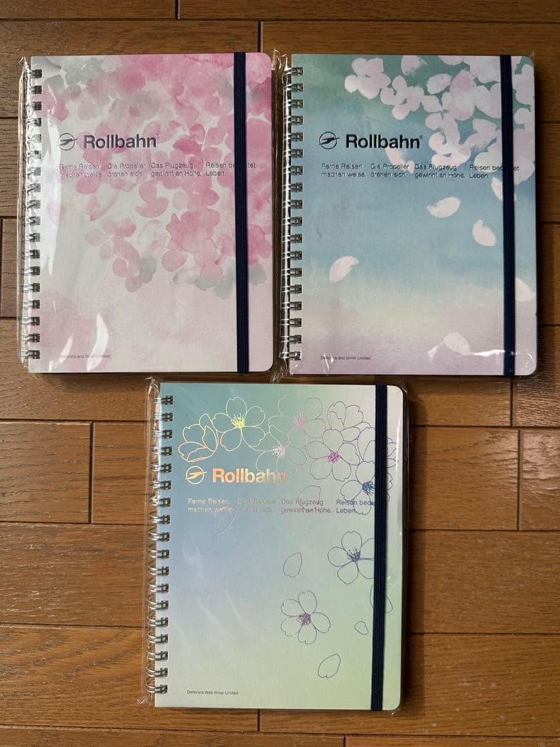 Rollbahn ポケット付きメモ L 桜　直営店チェリーブロッサム　3冊セット