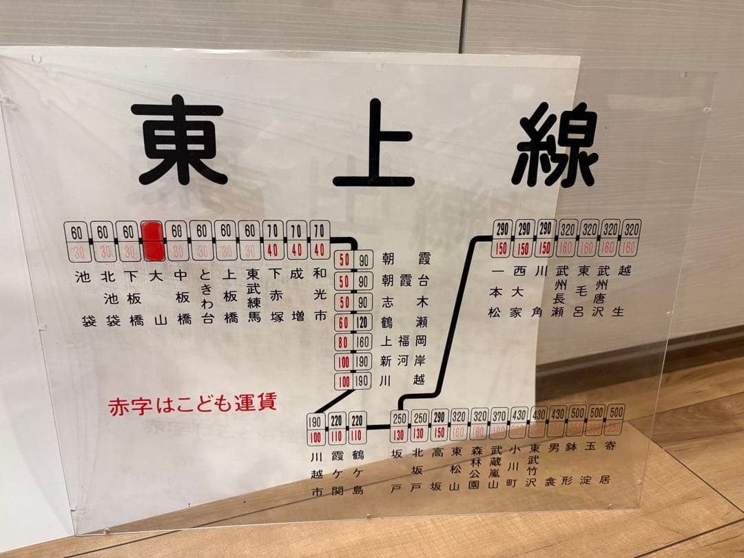 東武東上線　大山駅券売機運賃表2枚