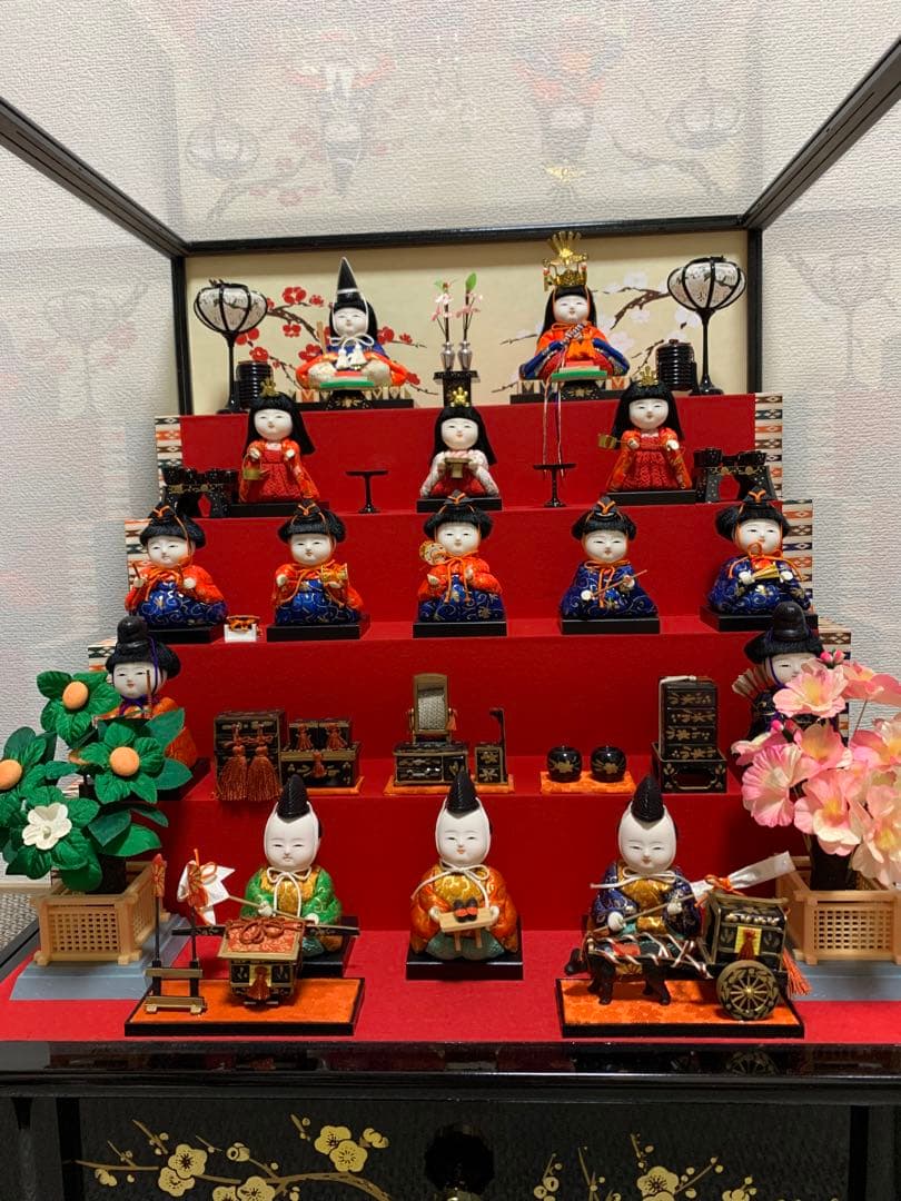 アンティーク 雛人形 ガラスケース付き 美品