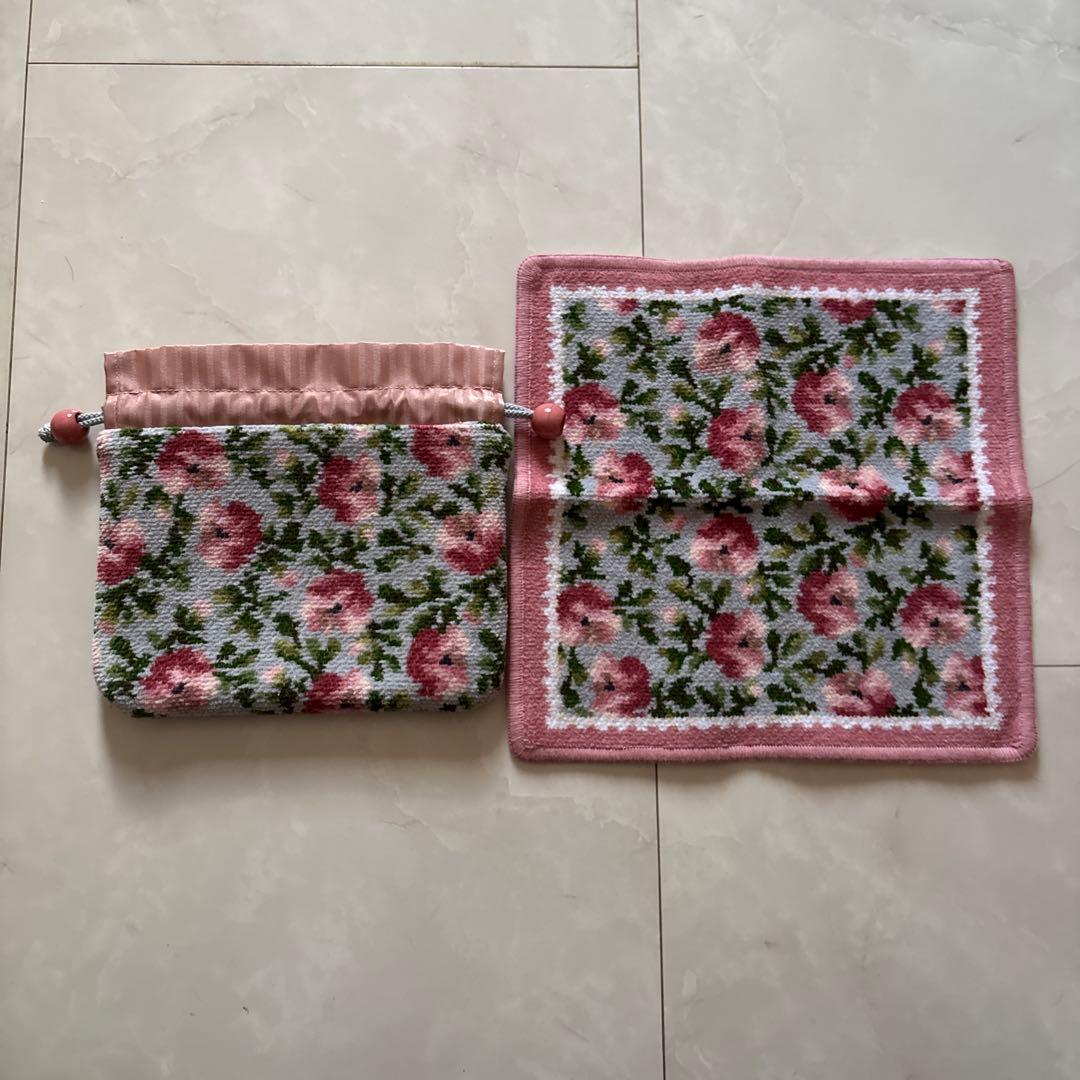 フェイラー　小花柄　巾着　ハンカチ　セット