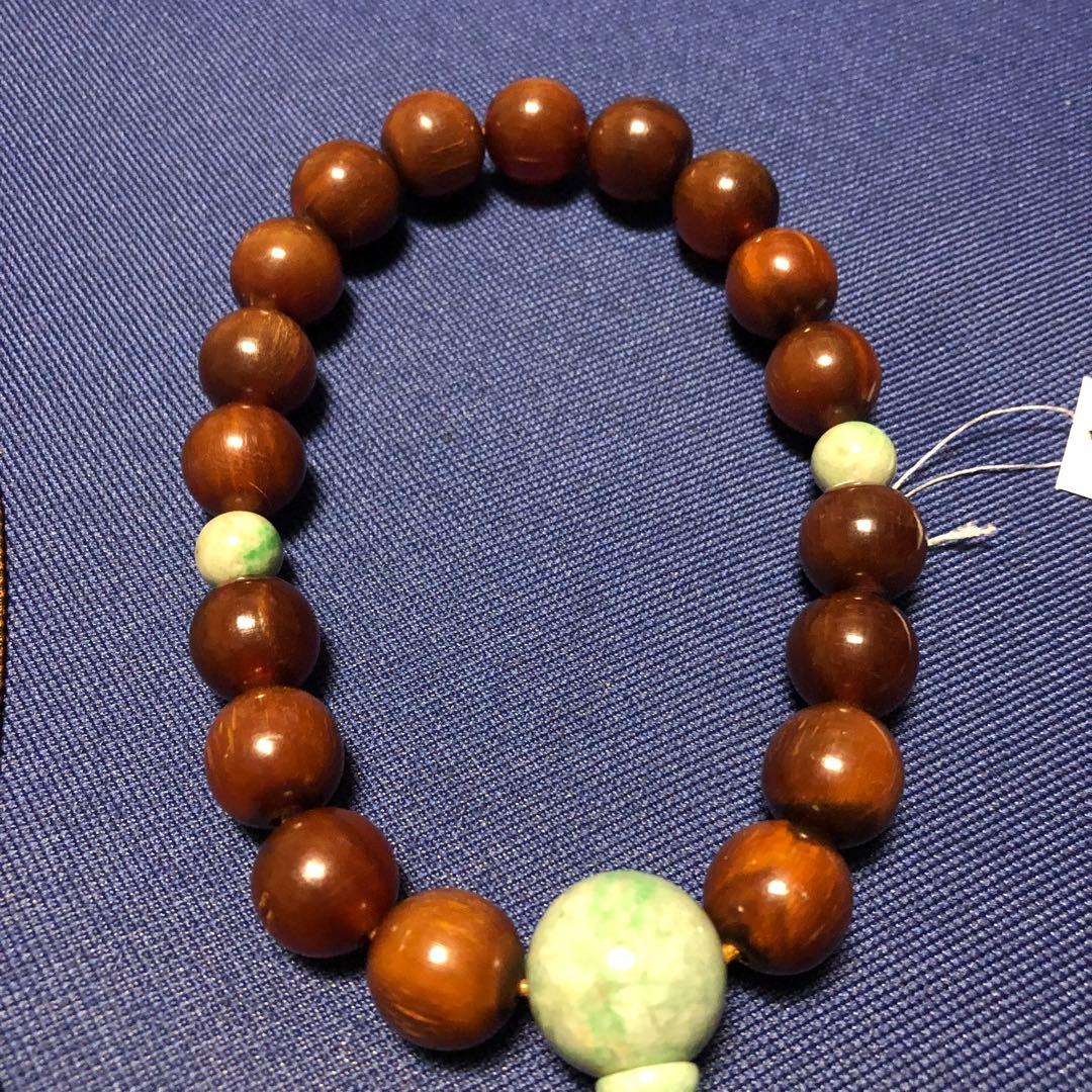 羊角　翡翠　念珠