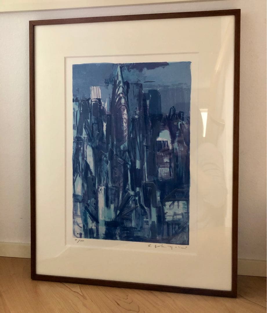 石垣定哉　リトグラフ　ニューヨーク