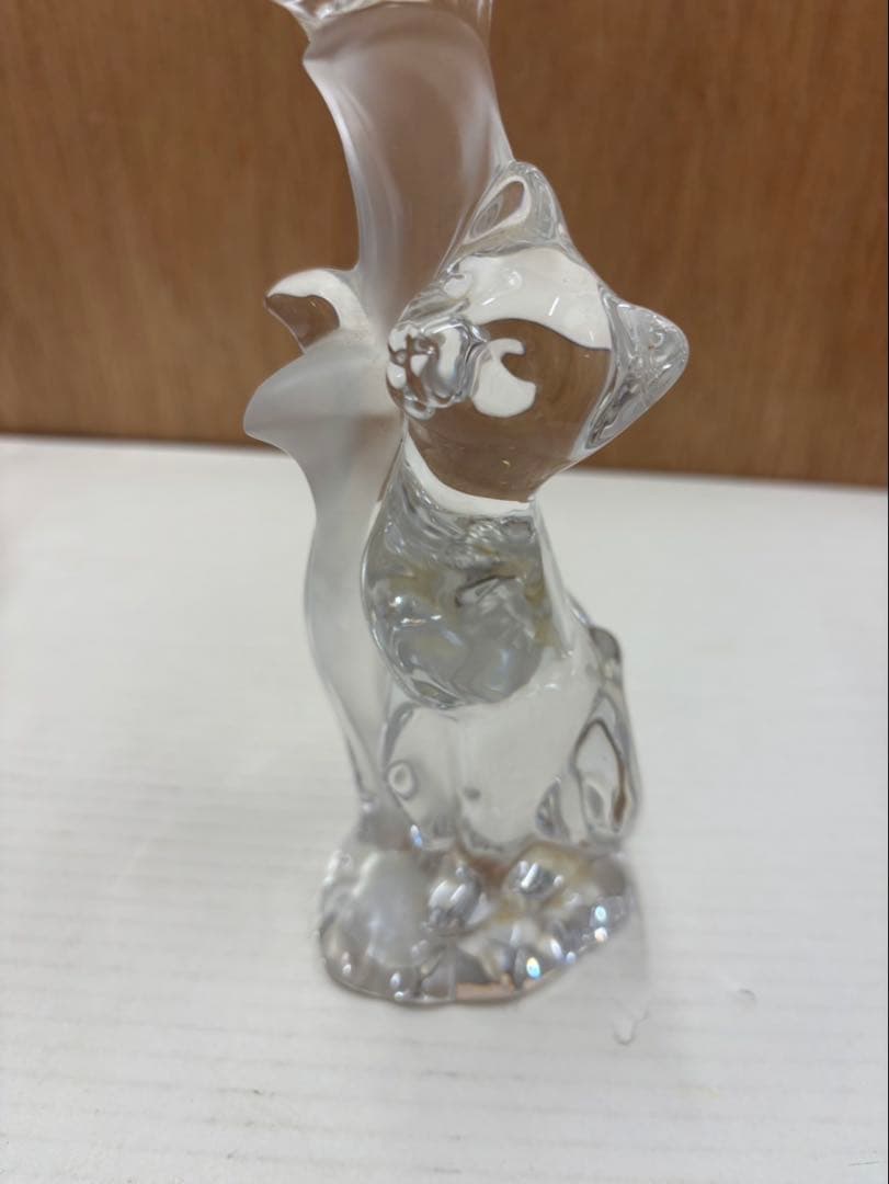 猫のクリスタル キャンドル ホルダー