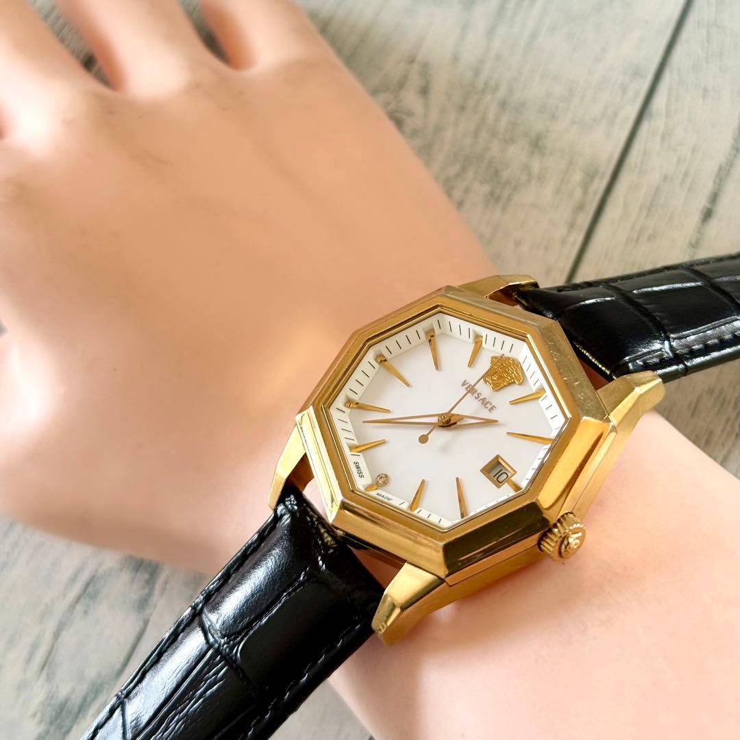 【希少】VERSACE ヴェルサーチ 腕時計 オクタゴン ゴールド 13Q