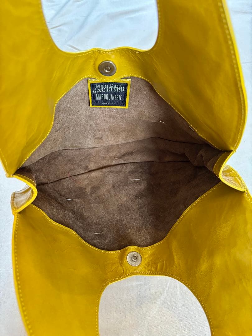 ジャンポール　ゴルチェ　ヴィンテージ　レザーバッグ　レザーバッヂ