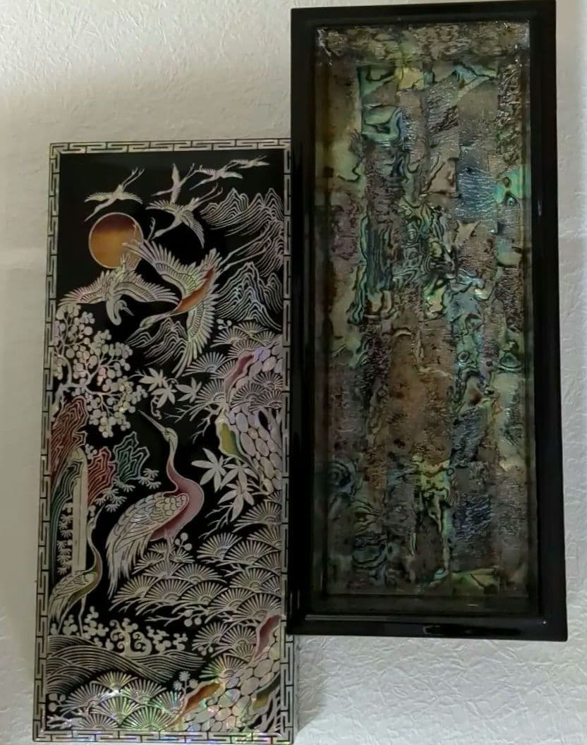 韓国螺鈿細工　花鳥図　小物入れ　ジュエリーケース　伝統工芸品　高級　志岡