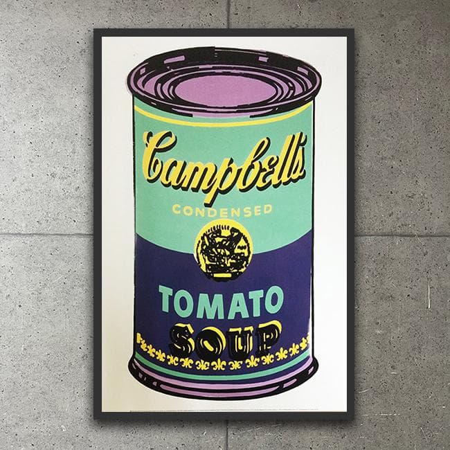 額装済/キャンベルスープ缶 1965 （グリーン & パープル）（ウォーホル）