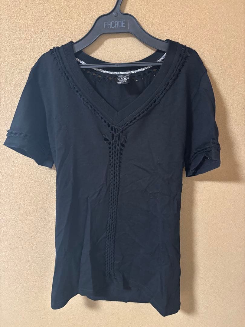 NUMBER (N)INE 編み込み Vネック 半袖カットソー サイズ2 日本製