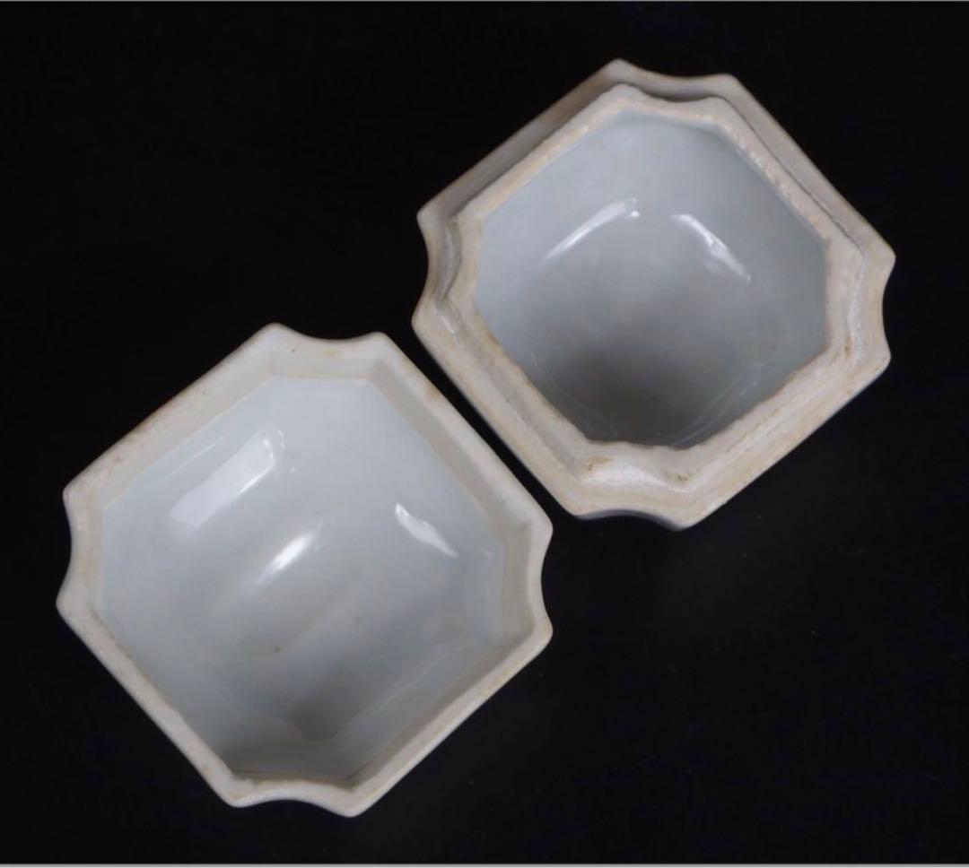 送料無料　篩月庵　三浦竹泉造 青華牛香合　共箱・共布　茶道具華道具