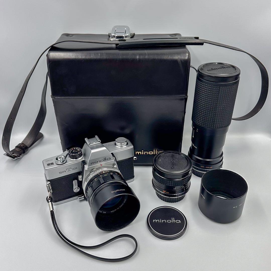 フィルムカメラ MINOLTA SRT101 58mm + 28mm + 100-200mm