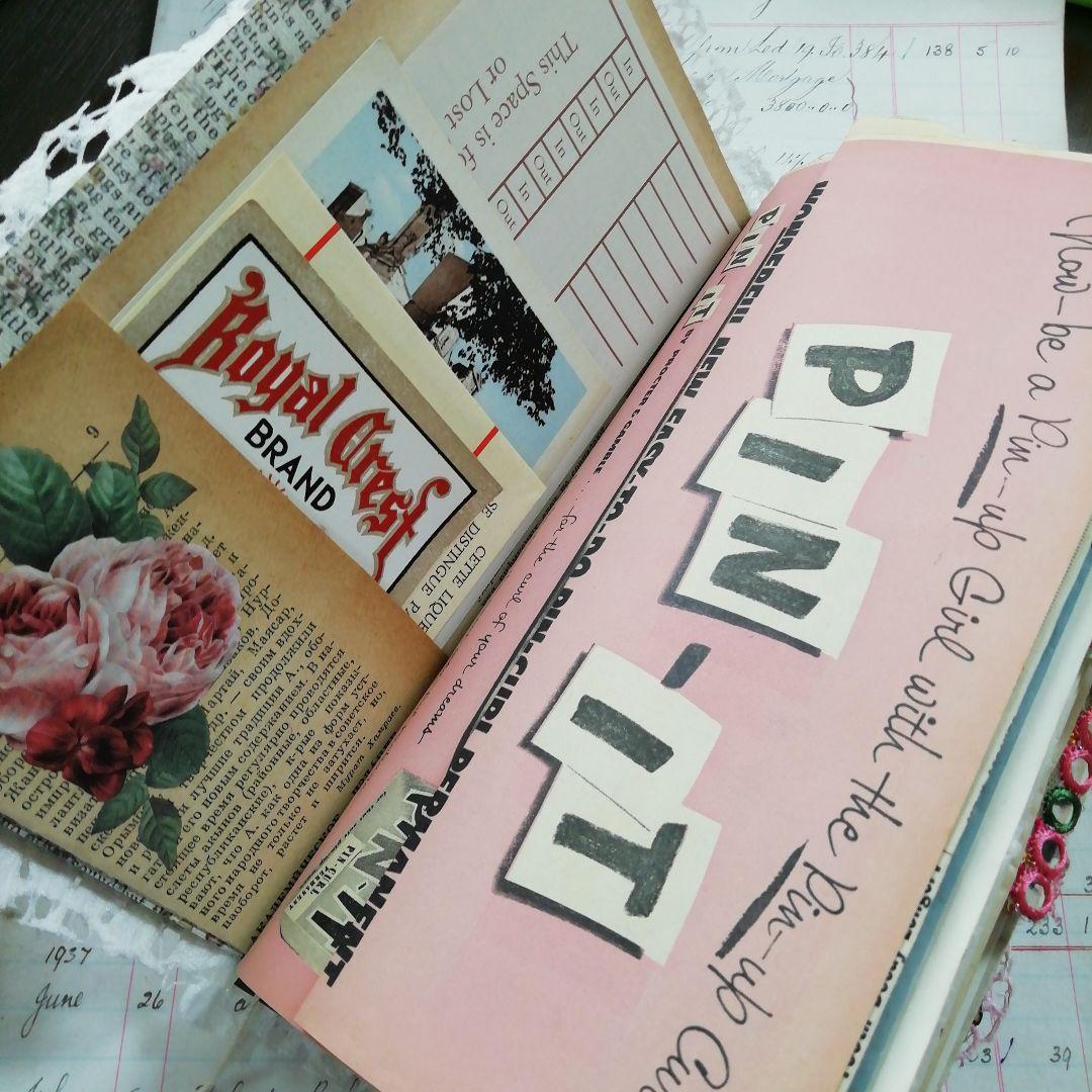 vintage pinkジャンクジャーナル　雑記帳　ヴィンテージ　お花と子ども