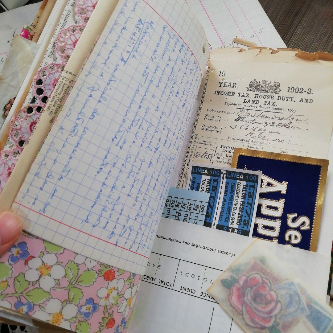 vintage pinkジャンクジャーナル　雑記帳　ヴィンテージ　お花と子ども