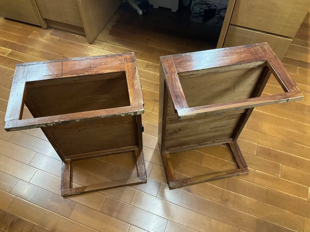 木製座卓 ダークブラウン 2引き出し