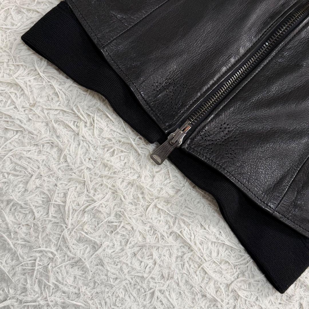 17094✨ミハラヤスヒロ シングルライダースジャケット ディアスキン ブラック