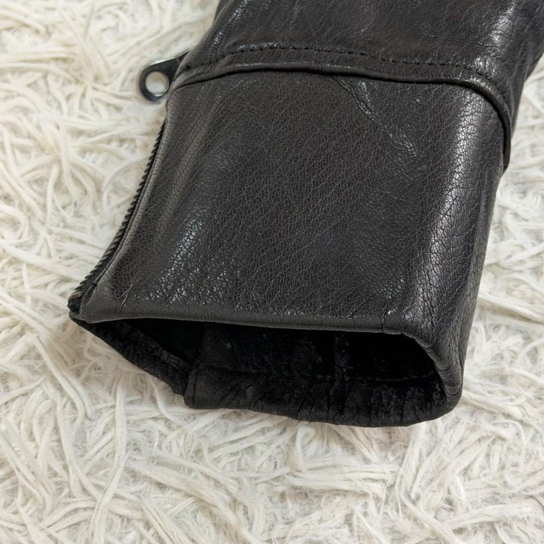 17094✨ミハラヤスヒロ シングルライダースジャケット ディアスキン ブラック