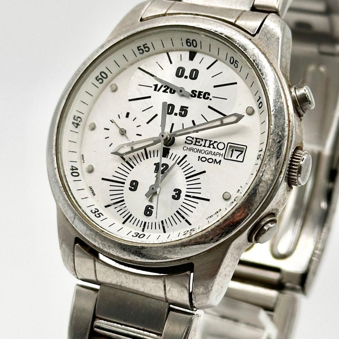 【電池交換済み】稼働 SEIKO 100M クロノグラフ 腕時計 クォーツ