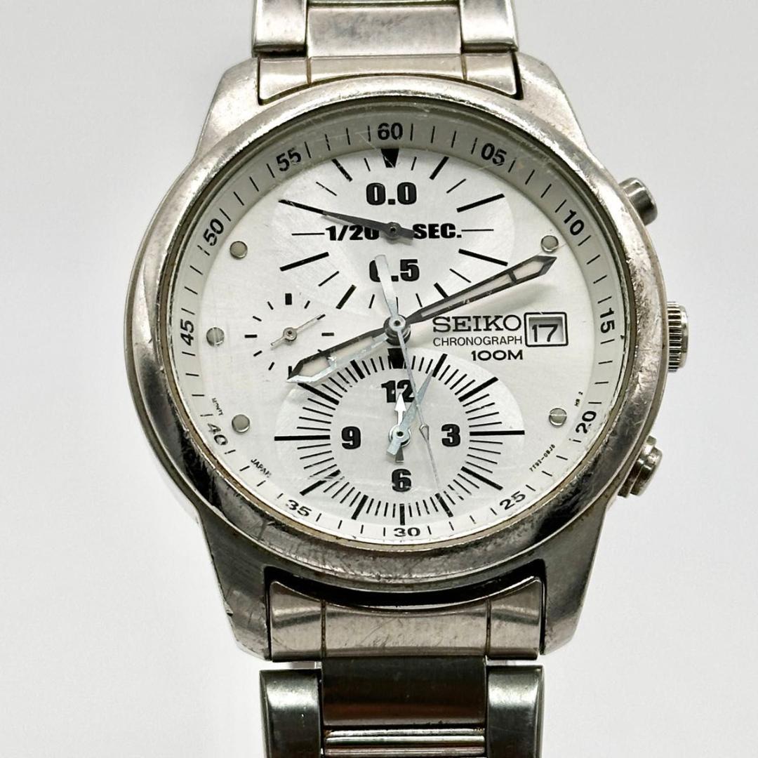 【電池交換済み】稼働 SEIKO 100M クロノグラフ 腕時計 クォーツ