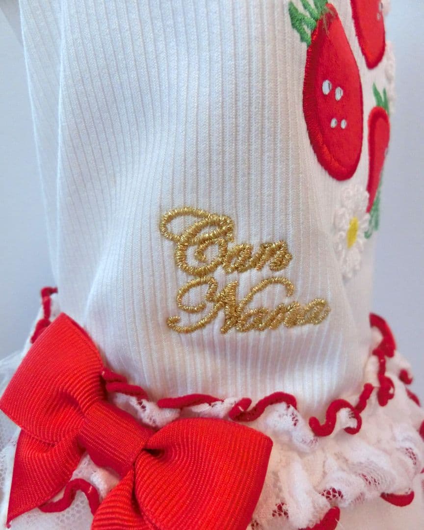 【希少】きゃんナナ いちごワンピース ホワイト Ｓ+Ｍサイズ