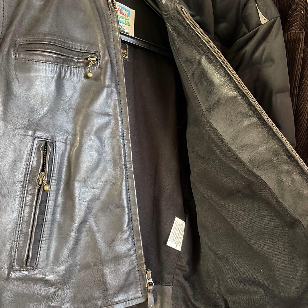 AERO LEATHER CO. 本革シングルライダースジャケット 34