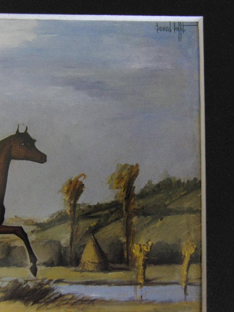 ベルナール・ビュッフェ【Cheval anglais】希少な額装用画集より