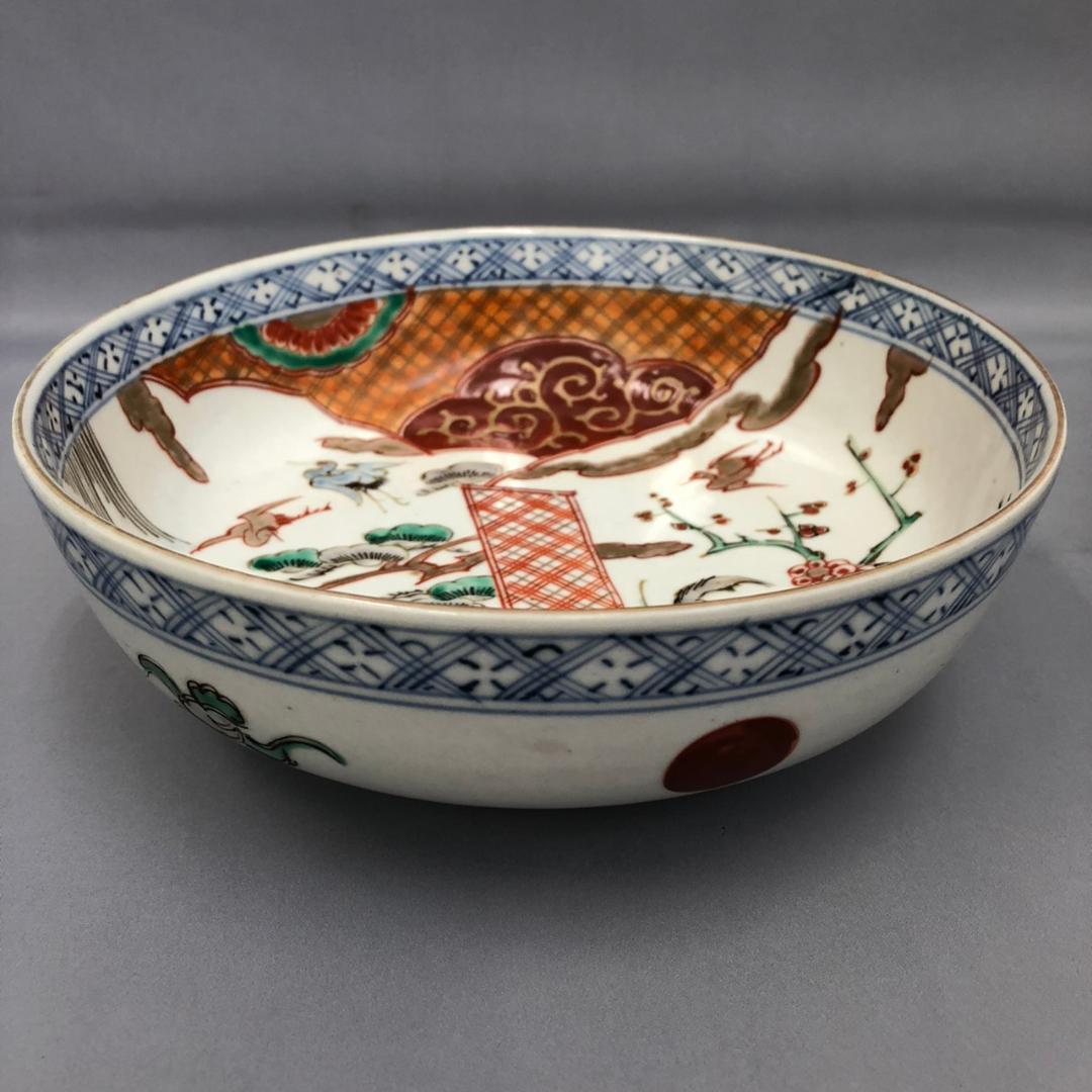 古伊万里　染錦　三つ鉢　松竹梅、鳳凰