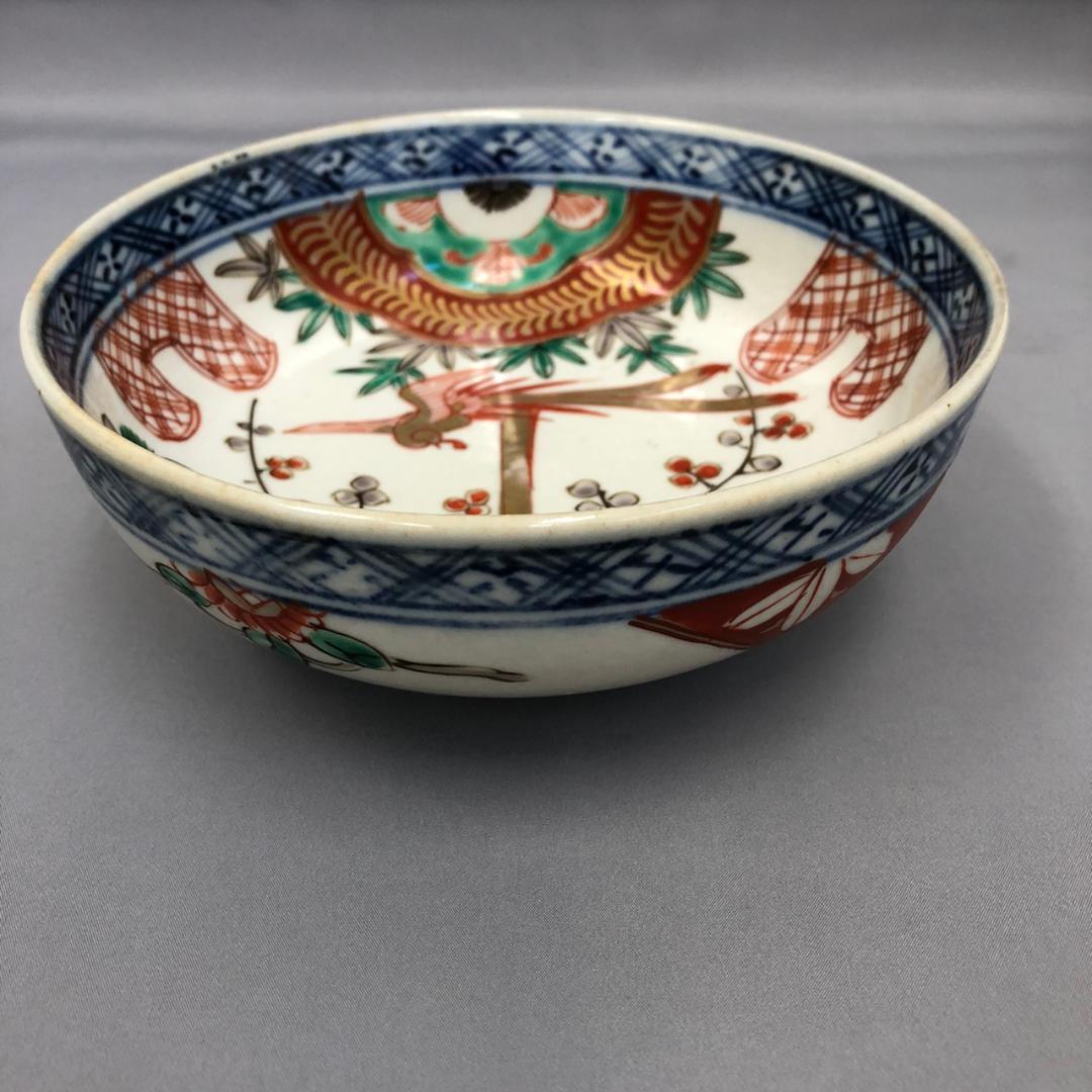 古伊万里　染錦　三つ鉢　松竹梅、鳳凰