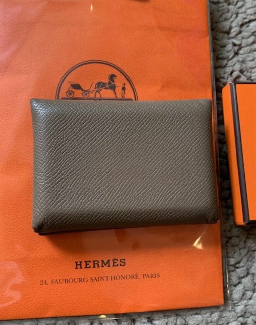 週末限定価格HERMESカルヴィデュオ　エトゥープエプソンカードケース