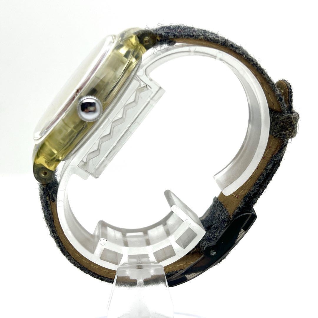 【希少】スウォッチ 自動巻き 23石 裏スケルトン 赤文字盤 腕時計 デイト