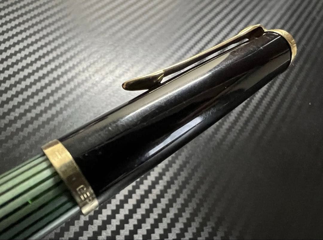 未使用に近い ペリカン 400NN M&K 万年筆 緑縞 M 中字