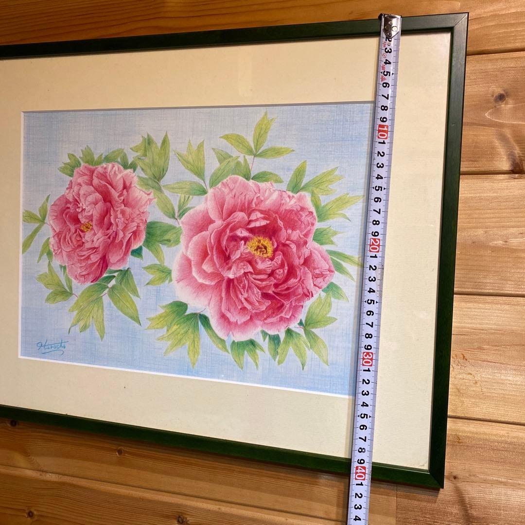 夫婦牡丹 (色鉛筆画)