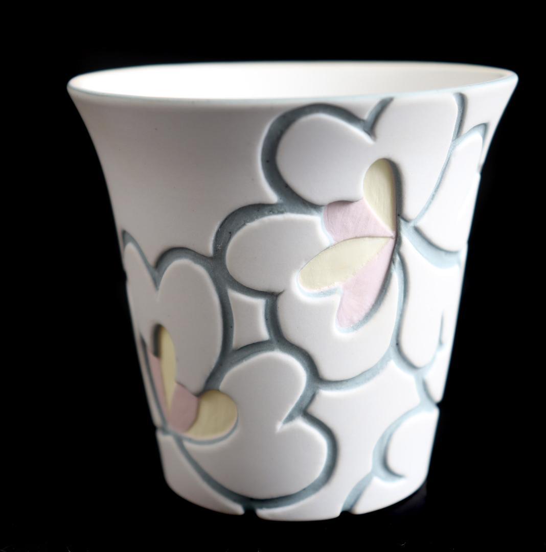 高間智子 花模様 カップ ぐい呑 共箱①