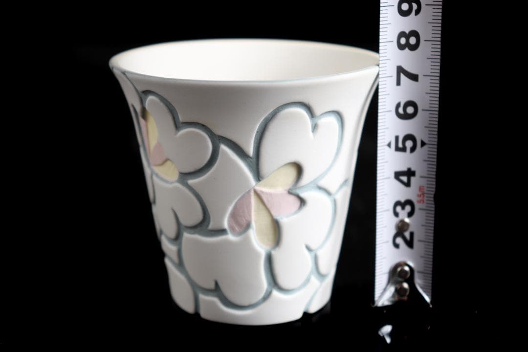 高間智子 花模様 カップ ぐい呑 共箱①