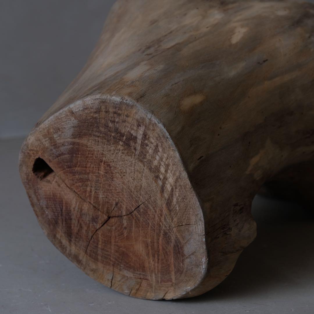 欅材 丸太スツール　椅子 チェア 古材 枯木 プリミティブ アンティーク 骨董