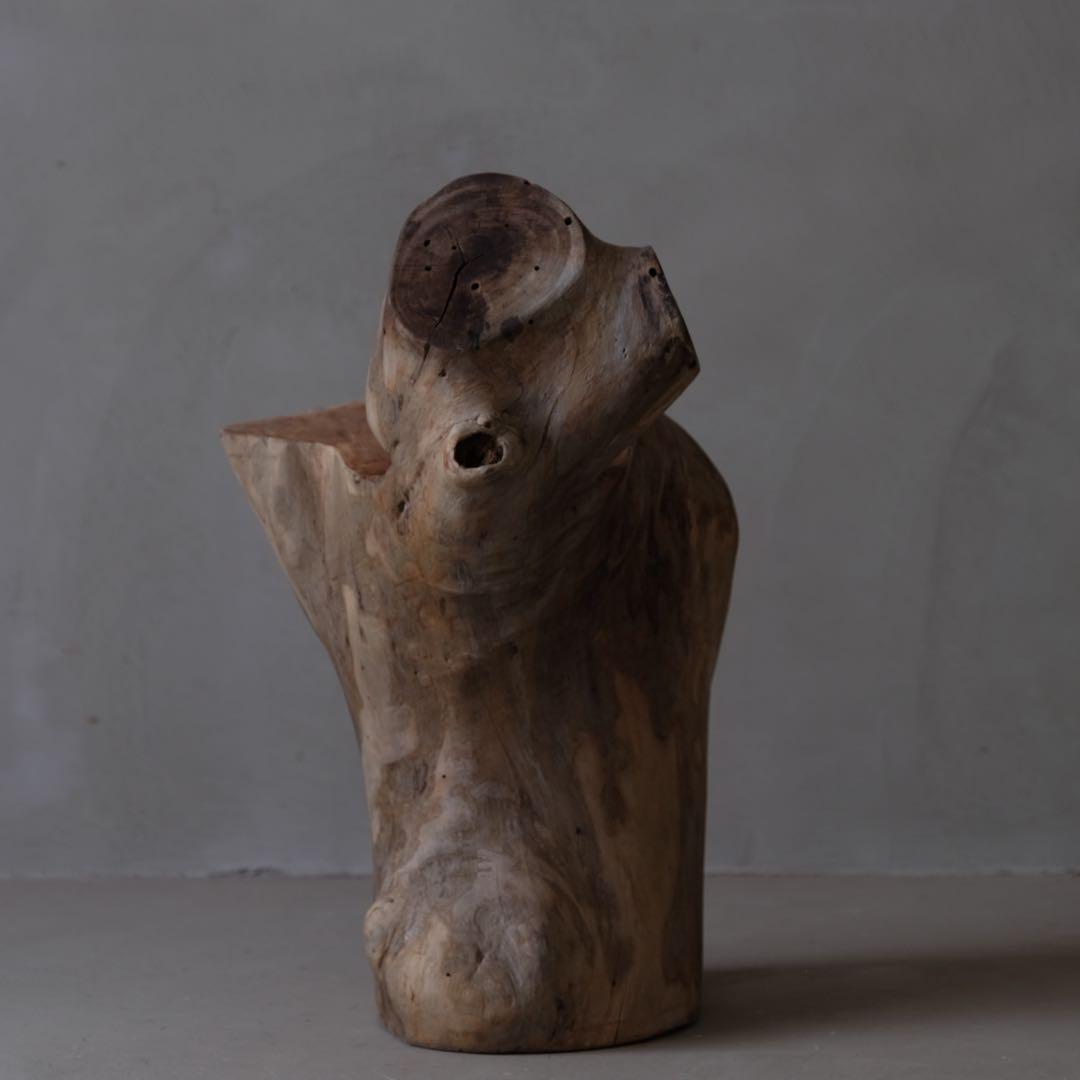 欅材 丸太スツール　椅子 チェア 古材 枯木 プリミティブ アンティーク 骨董