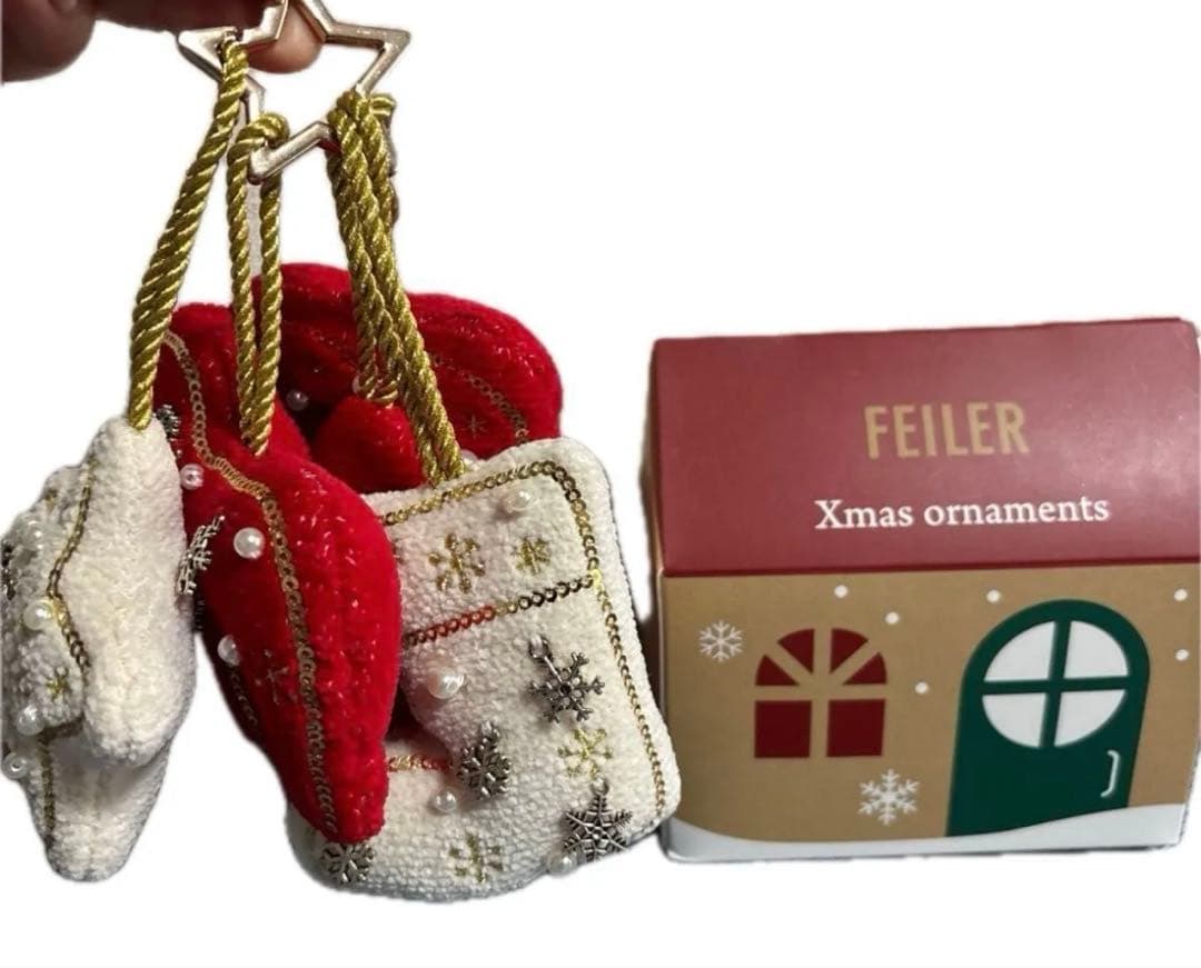 新品　フェイラー　クリスマスオーナメント5つセット　可愛い箱入り