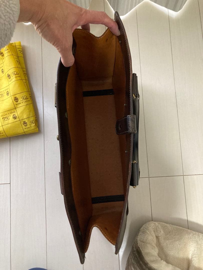 Felisi 本革 ビジネスバッグ ダークブラウン