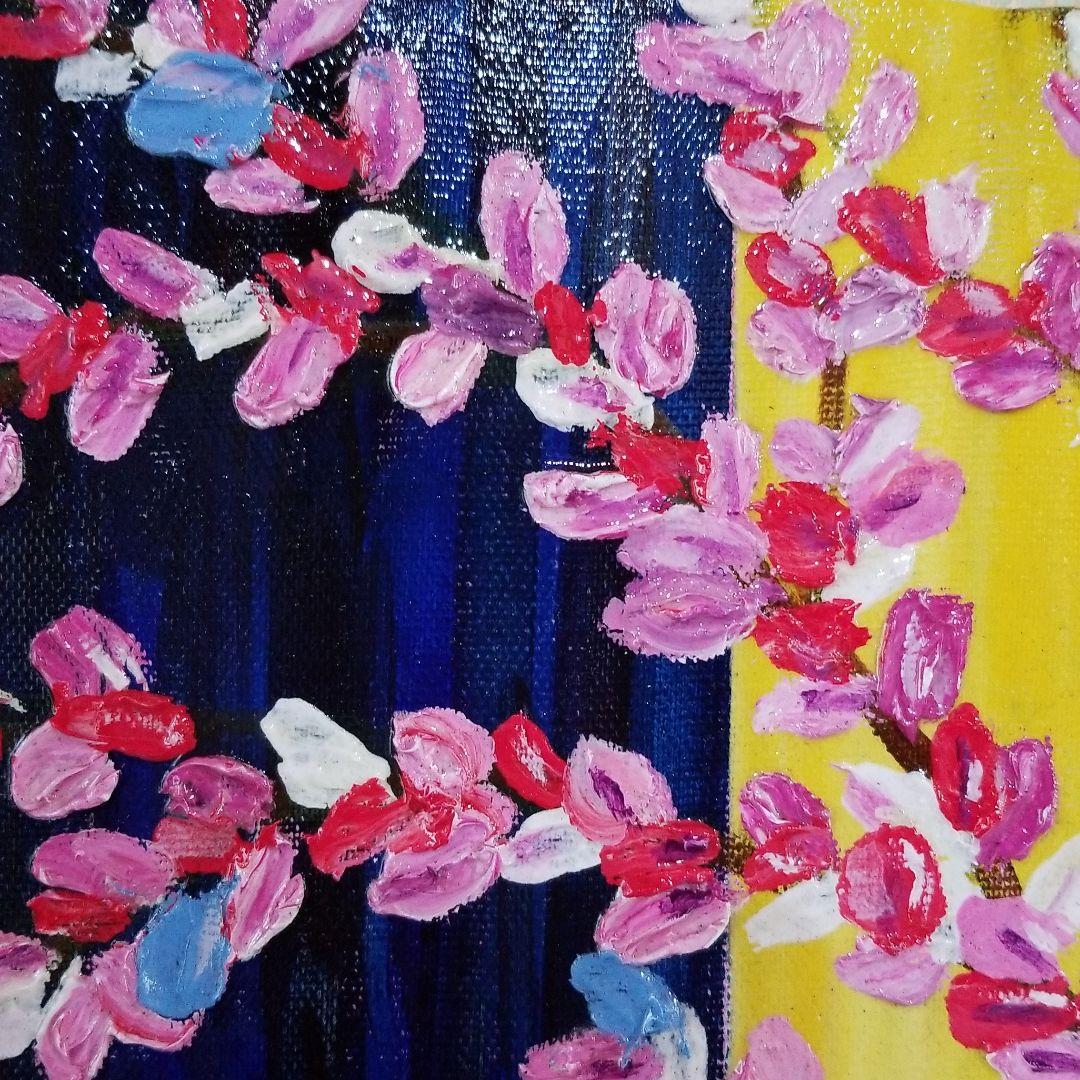 油絵　専用　枝に咲き誇る花
