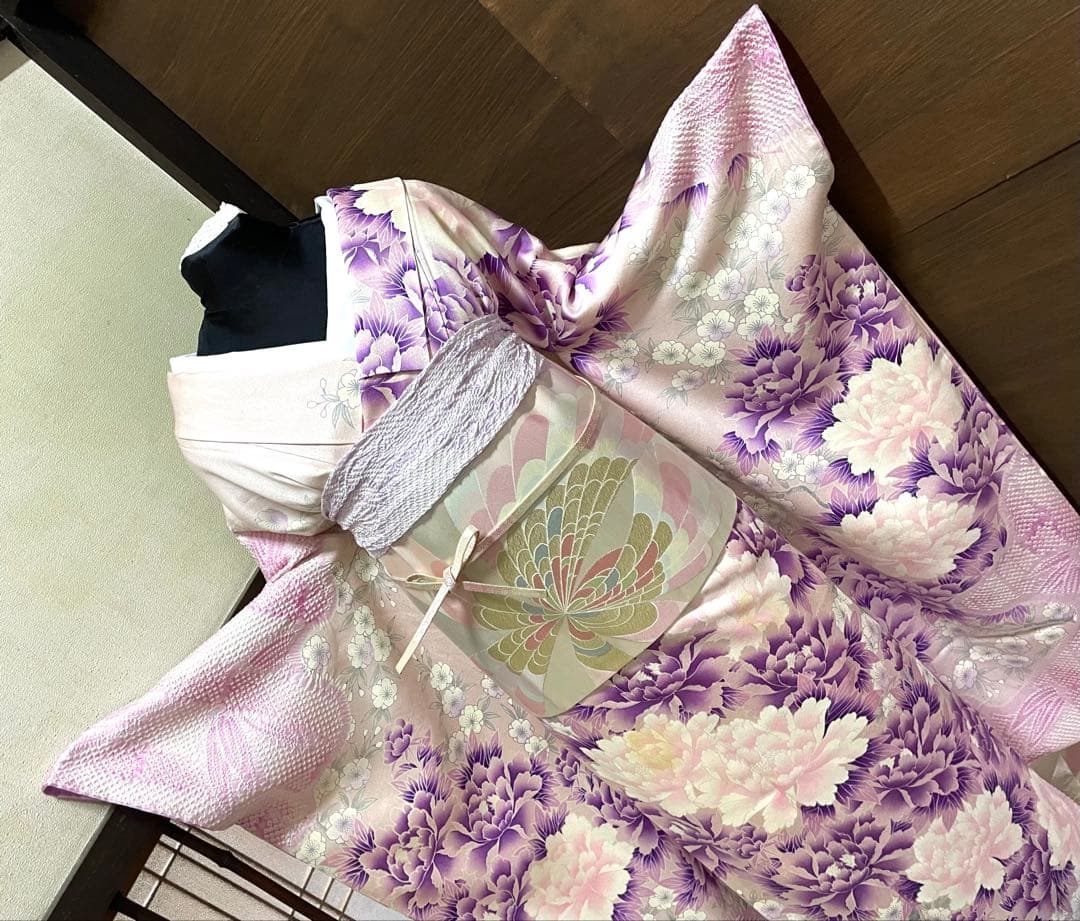 振袖フルセット6点サイズM〜Ｌ絞り花文　正絹売り切り終了