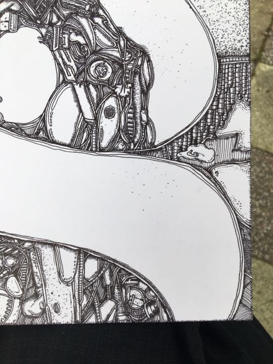 ボールペン画『怪獣』【価格応談】