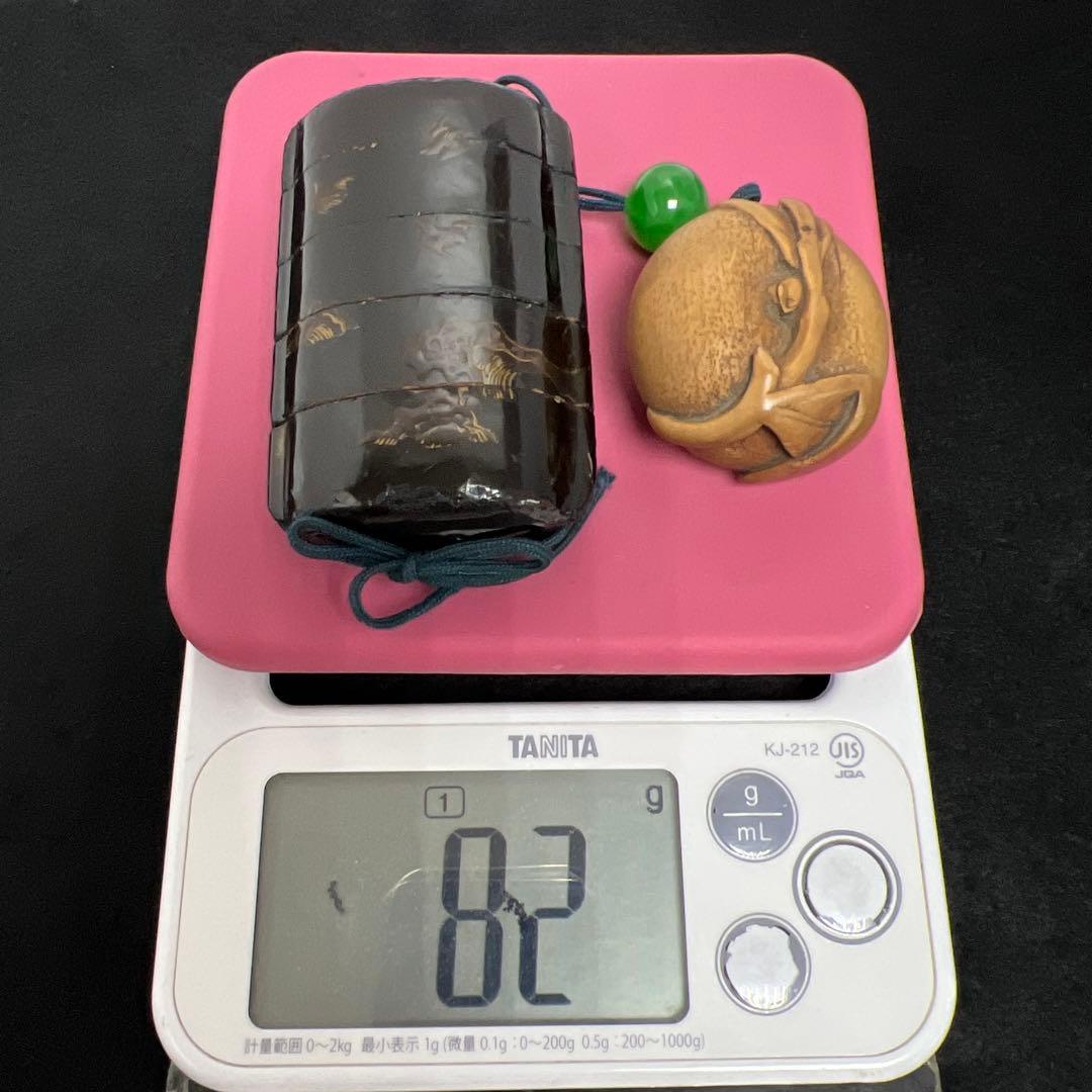 時代　印籠、木彫柿根付　82g 東Y7-1205☆2Fタサチ