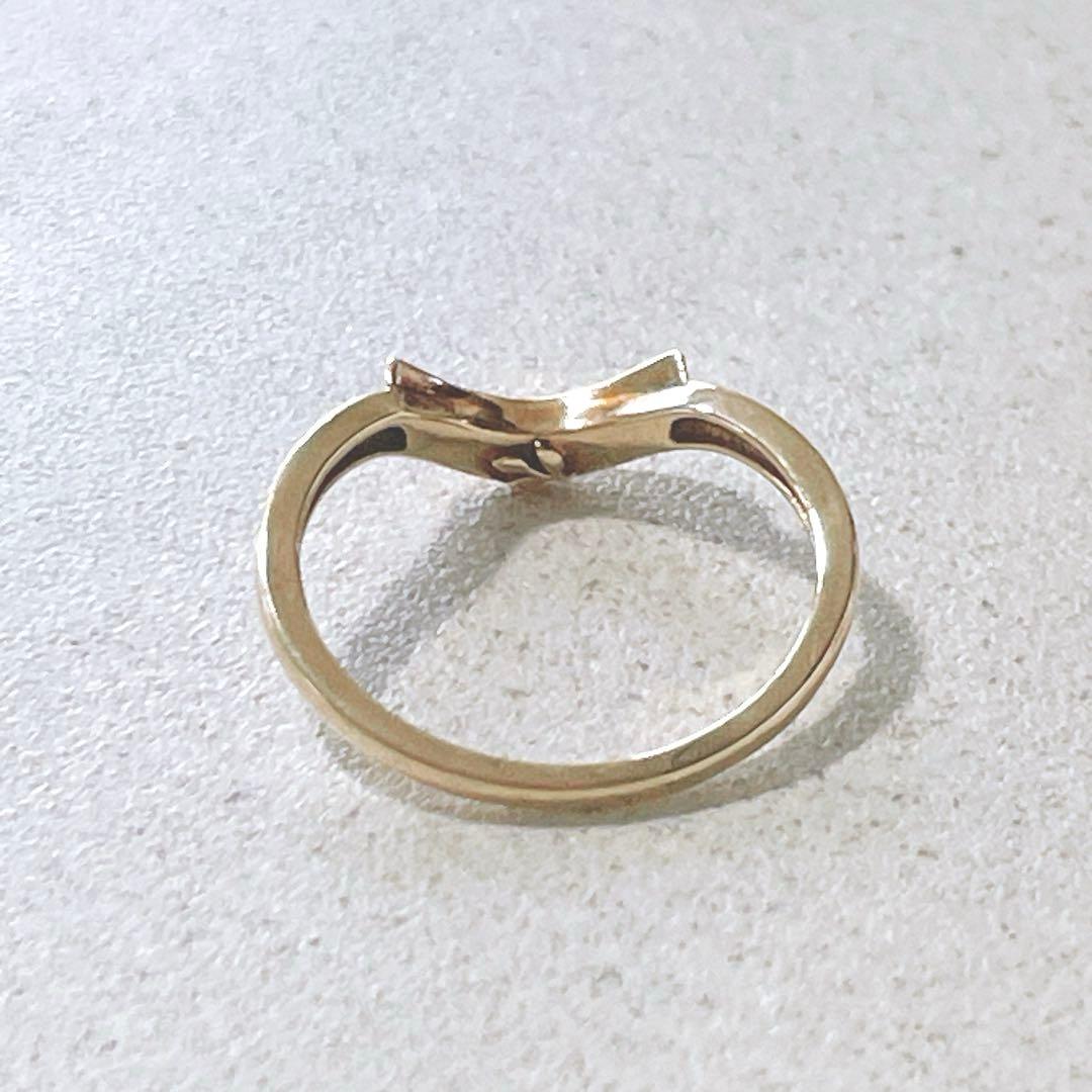 え*。様 agete アガット K10 ダイヤモンド 彫刻リング