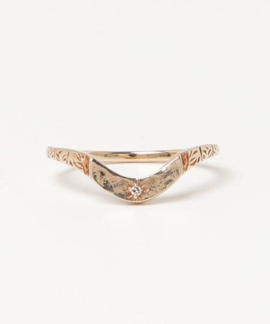 え*。様 agete アガット K10 ダイヤモンド 彫刻リング