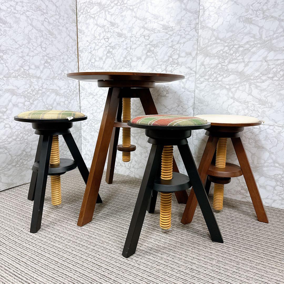 広松木工　ルメ　LUME スピンテーブル　回転式　昇降式