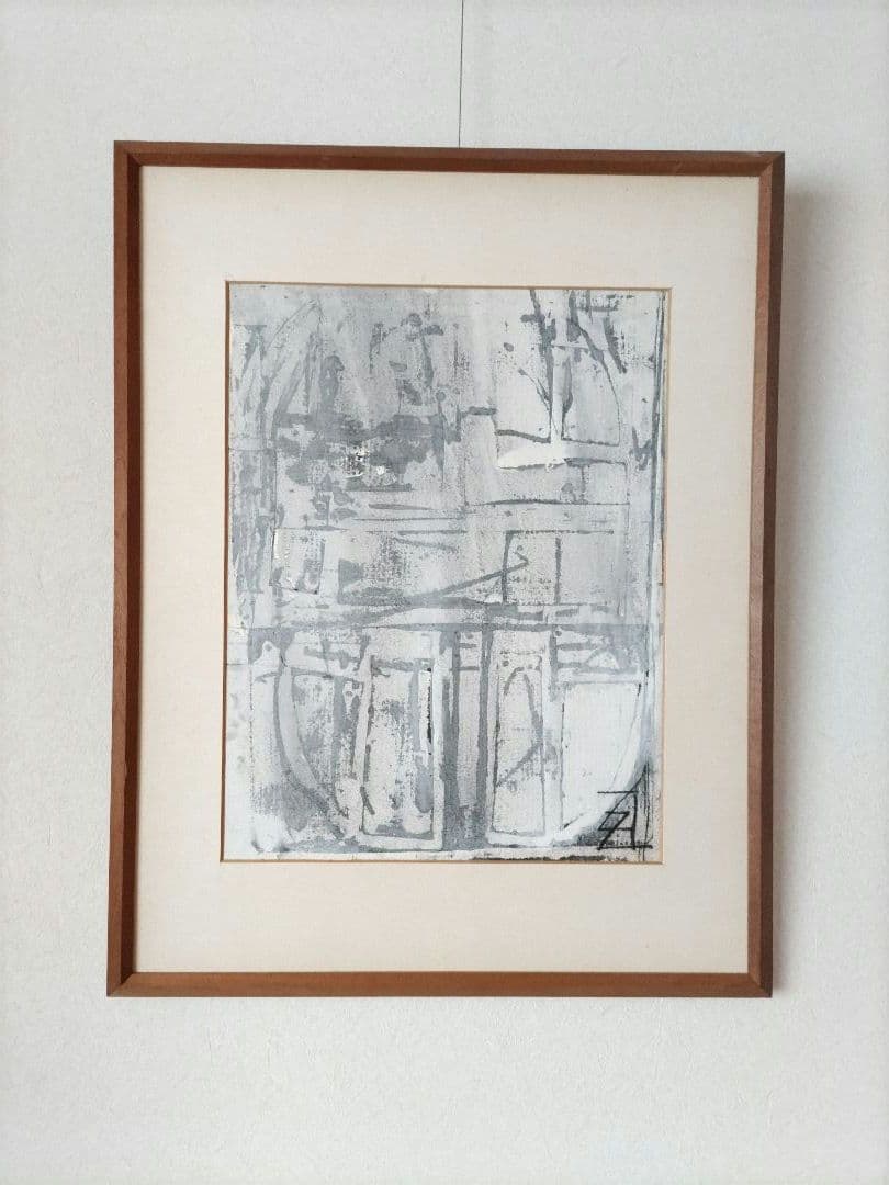 須田剋太　原画 抽象画 グァッシュ　不透明水彩画