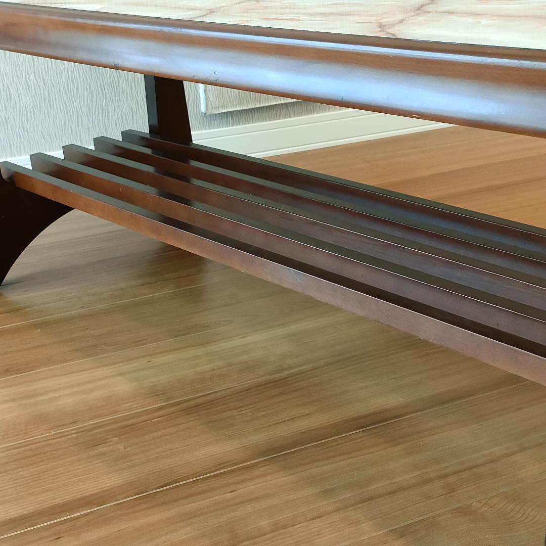 カリモク　センターテーブル　ヴィンテージ　大理石柄　木製