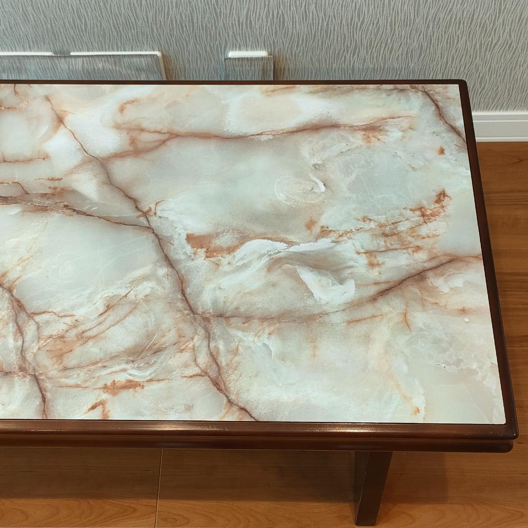 カリモク　センターテーブル　ヴィンテージ　大理石柄　木製