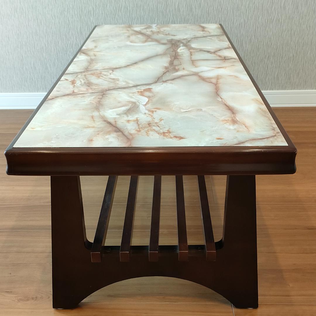 カリモク　センターテーブル　ヴィンテージ　大理石柄　木製