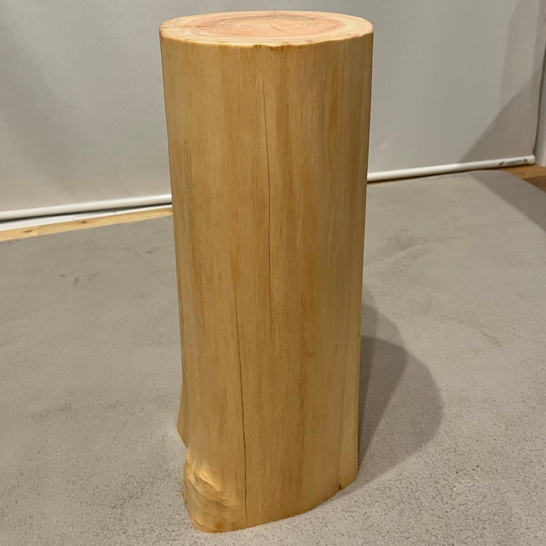 1434 檜　切り株　スツール　丸太椅子　チェア　磨き丸太　インテリア　オブジェ